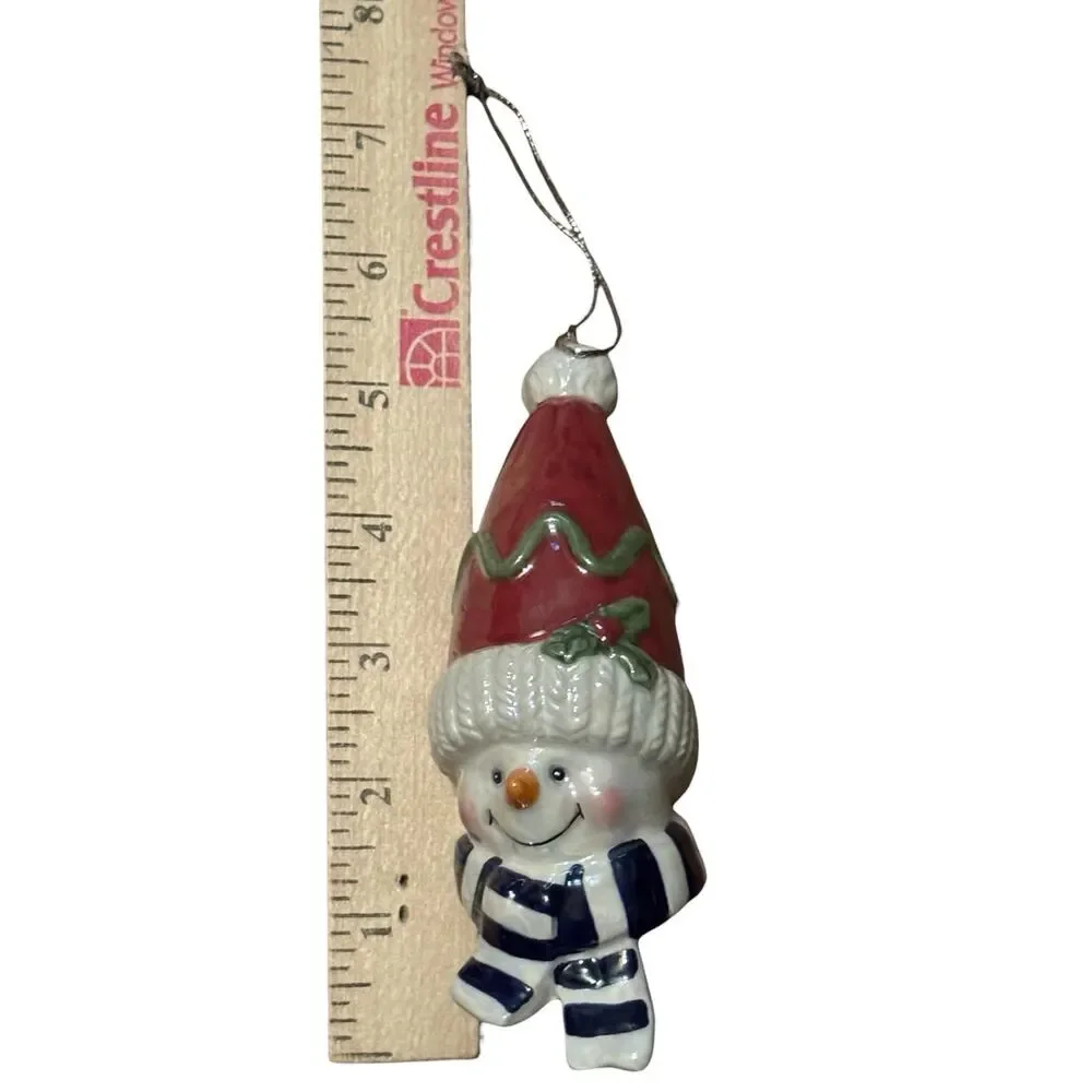 Ceramic‎ Snowman Shelf Sitter Christmas Holiday Ornament Winter Home Decor